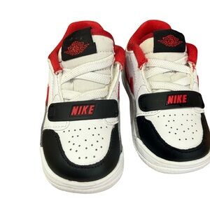 Nike Kids White, Red, and Black Sneakers